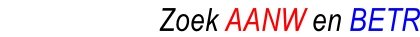 Zoek AANW en BETR